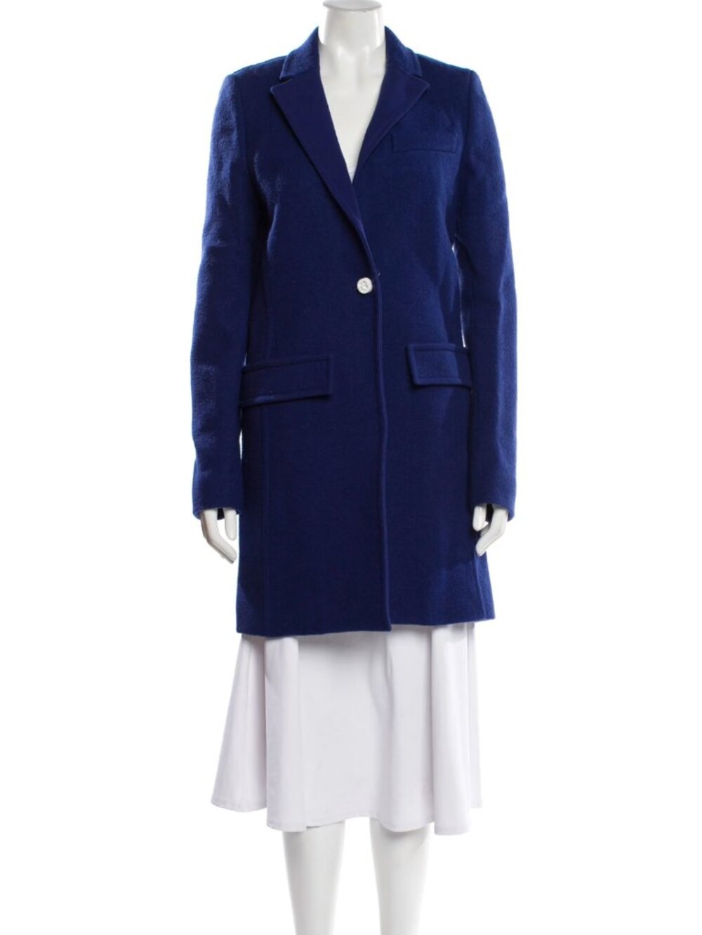 NWT Paco Rabanne Royal Blue Wool Tailored Coat / Blazer Jacket Size FR 36 / US S
